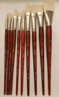 Laurence Mathews Daler Rowney Georgian Brush Set in a zip Wallet Contains 10 Brushes Flat, Round, Filbert 